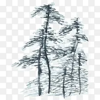手绘写意树木