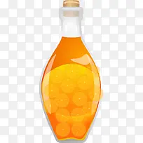 手绘黄色橙汁饮料木塞