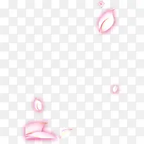 粉色花朵闪光树叶海报