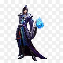 蓝色火焰帅气古风男子
