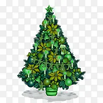 卡通绿色圣诞树