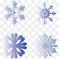 蓝色雪花素材