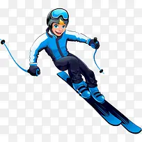 蓝色滑雪人