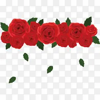 矢量红色玫瑰横幅素材