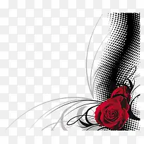 红玫瑰黑纹图案