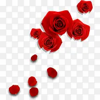 手绘红色玫瑰花朵婚礼