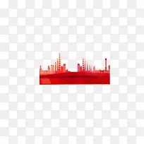 红色城市剪影