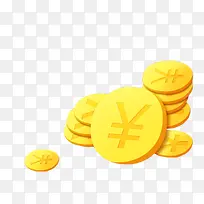 黄色金币美元标志钱币