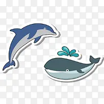 可爱的鲸鱼和海豚