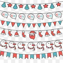 6款卡通圣诞吊旗设计矢量素材