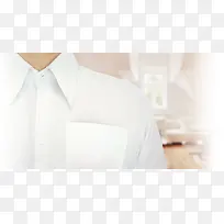 模糊背景白衬衫帅哥