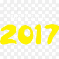 矢量黄色2017字体
