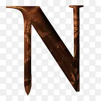 复古金属质感字母N
