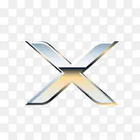 金属质感字母数字X