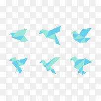 鸽子和平蓝色折叠