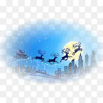 蓝色圣诞麋鹿