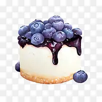 蓝莓烤面包手绘画素材图片
