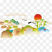 仙鹤幸运吉祥PNG矢量素材