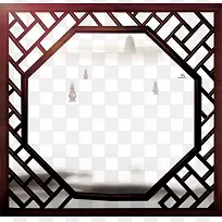 棕色复古窗户花纹