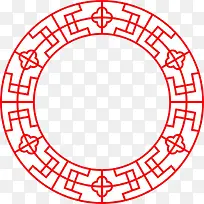 红色中国风圆环