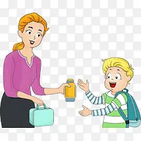妈妈给孩子水杯