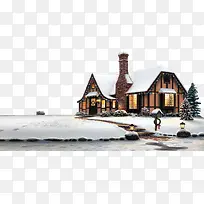 雪中房屋