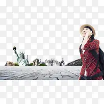 旅游的美女