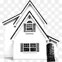白色的房屋建筑合成