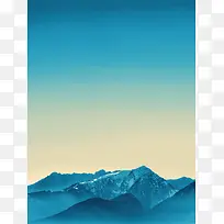 蓝天白云雪山简约壁纸