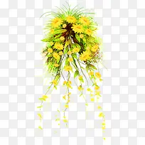 黄色春天美景花朵装饰