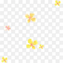 黄色卡通水彩花朵唯美