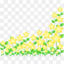 春天卡通黄色花朵