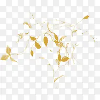 创意合成黄色的手绘花朵树枝