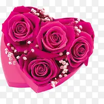 粉色玫瑰爱心情人节广告素材