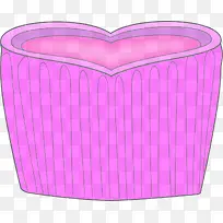 紫色手绘爱心木桶