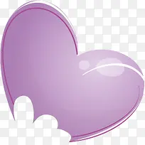 紫色卡通手绘爱心