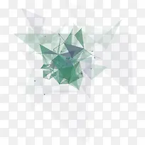 绿色几何三角形漂浮素材