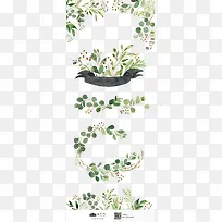 绿色手绘的植物装饰