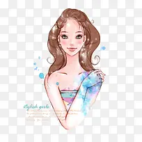 手绘美女