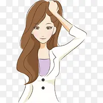 卡通长发美女