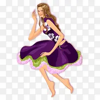 矢量手绘美女