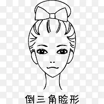 矢量卡通美女倒三角形脸
