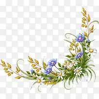 美丽花朵花藤边框矢量素材