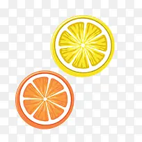 黄色橘黄柠檬片