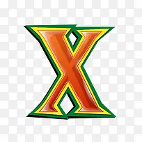 红绿立体字母x