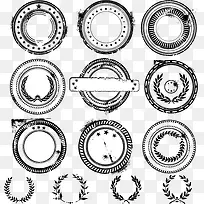 矢量黑色复古印章印戳素材