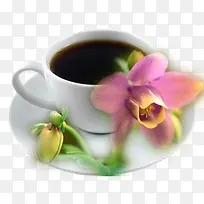 粉色花朵黑糖咖啡杯