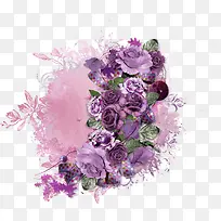 花纹底纹紫色花朵