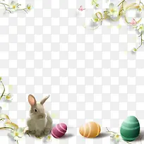 小清新兔子彩蛋装饰图案