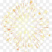 黄色绚烂卡通五角星烟花
